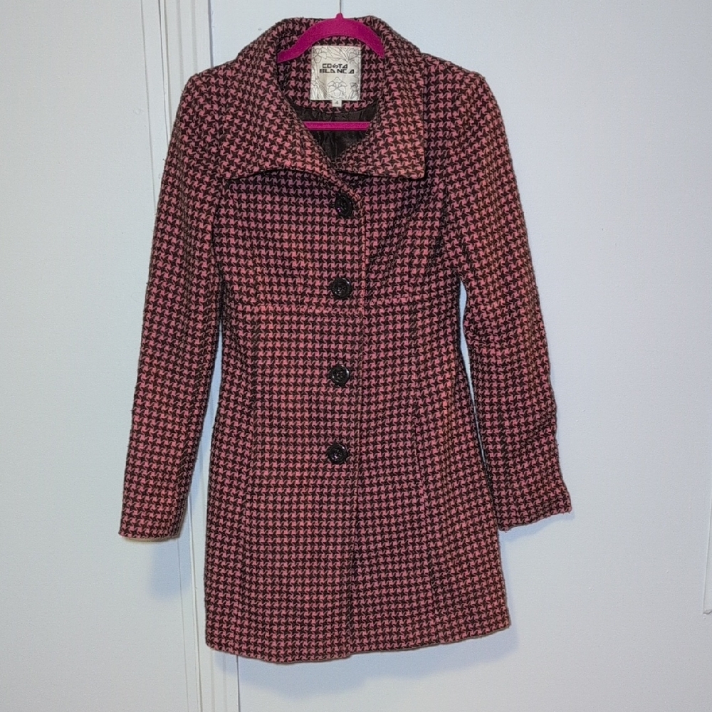 💥3/65$💥 Women's Coat - Pink and Black Houndstooth